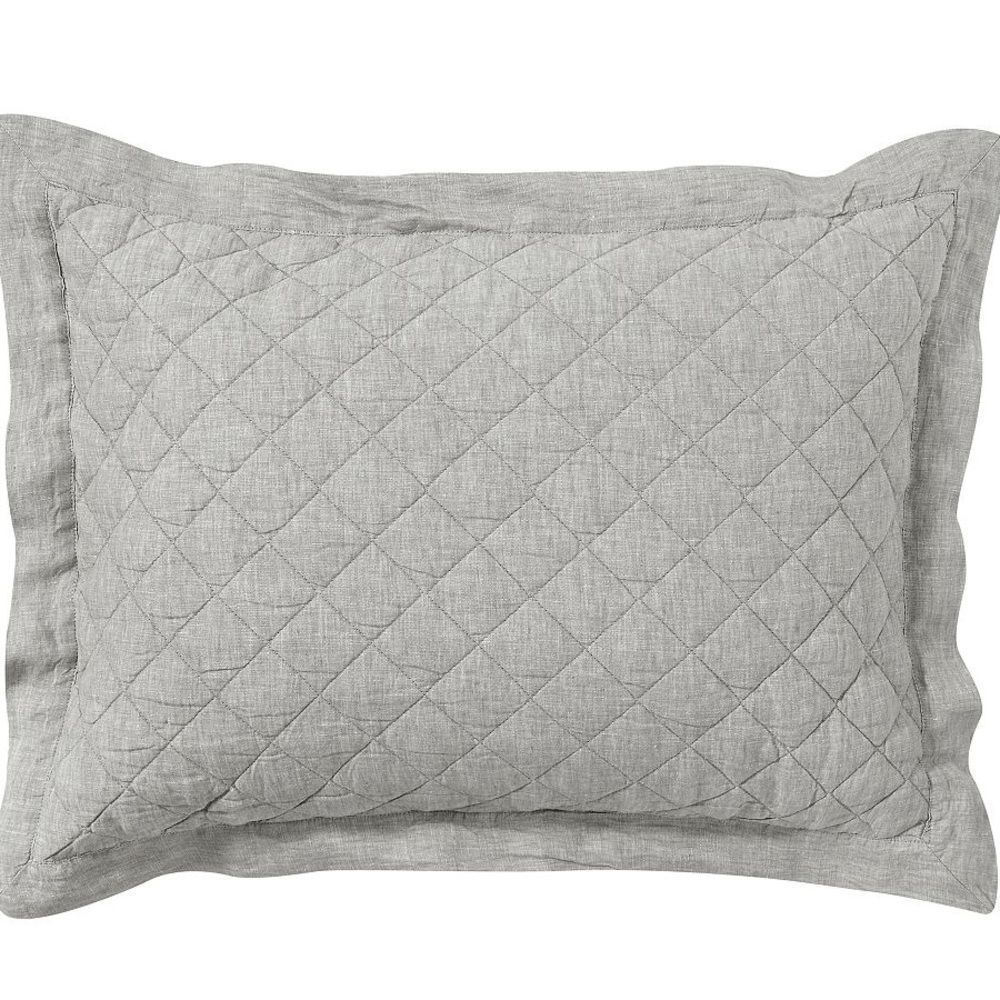 Pottery Barn Belgian Flax Linen Diamond Quilted Sham